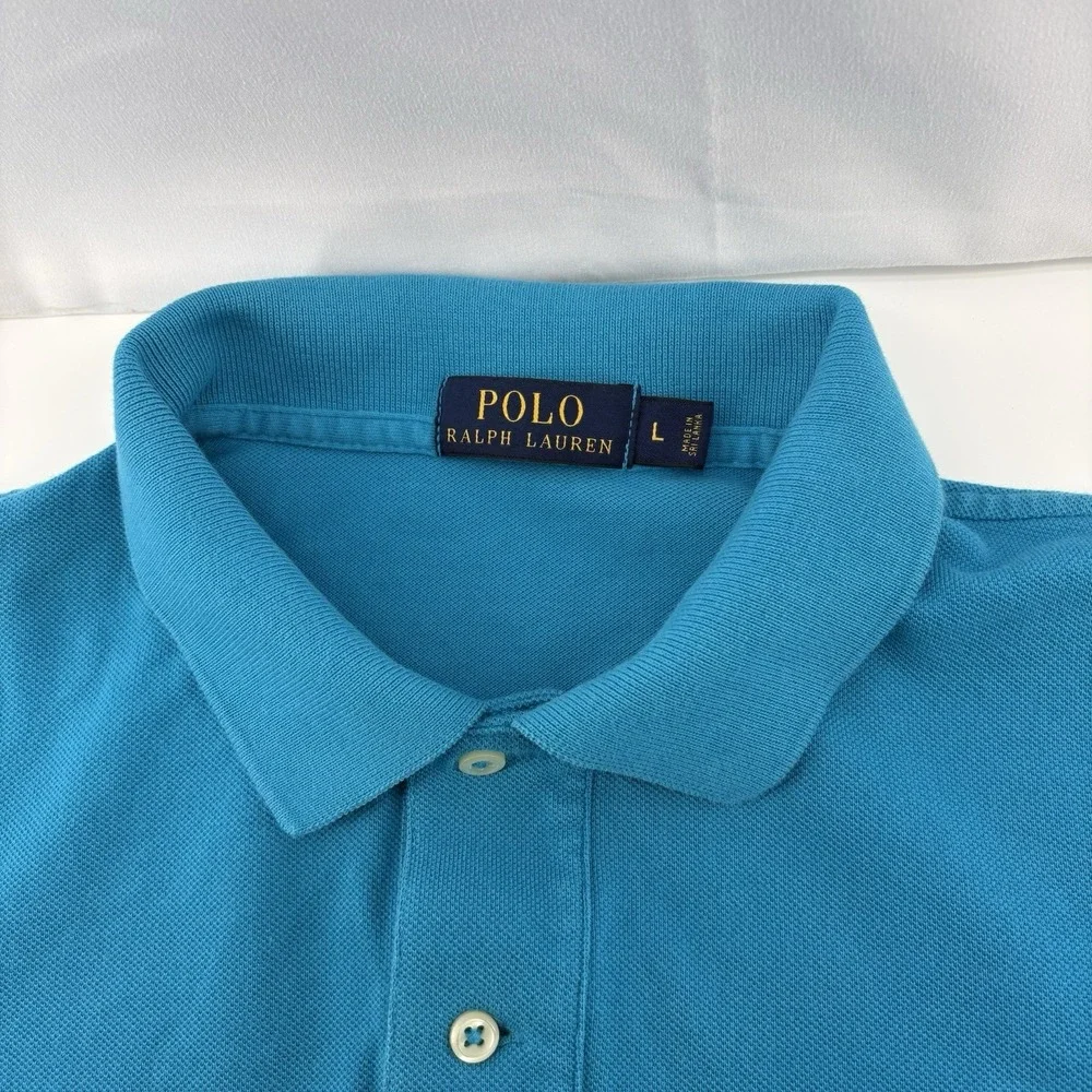 Lot Of 2 Polo Ralph Lauren Polo Shirt Men's Large Sea Green And Teal Cotton